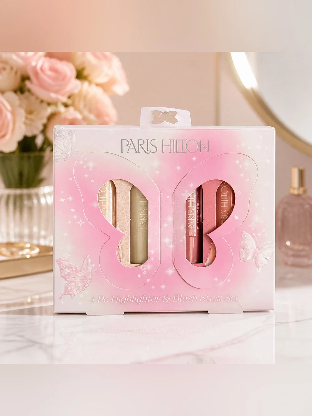Paris Hilton 4-Pc Highlighter & Blush Stick Set New